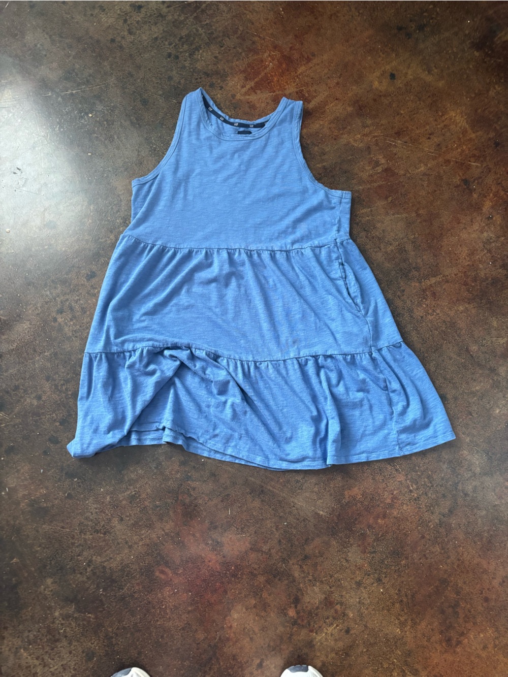 GAP Blue Sleeveless Tiered Mini Dress